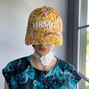 Versace Barocco-Print Logo Baseball Cap